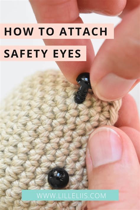 attaching safety eyes to crochet project